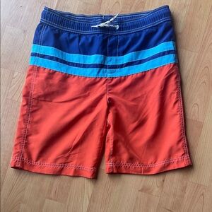 Lands' End Blue and Red Swim Shorts